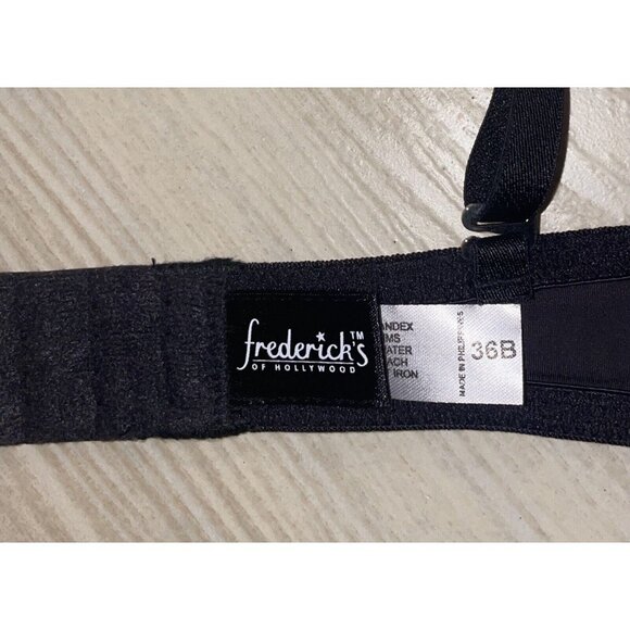 Fredericks of Hollywood Exxtreme Bra Lined Underwire Womens 36B Black New Nwt - Picture 6 of 7